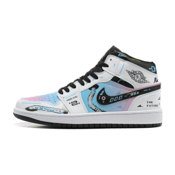 Air Jordan 1 Mid White Black Rainbow (Unisex)