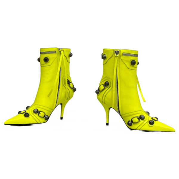 Ladies Balenciaga Yellow Lime Cagole 90mm Bootie