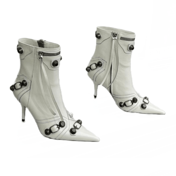 Ladies Balenciaga White Cagole 90mm Bootie