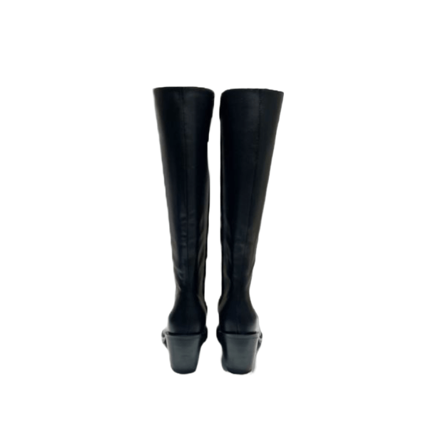 Ladies Alexander McQueen Black Leather Punk Knee-high Boot