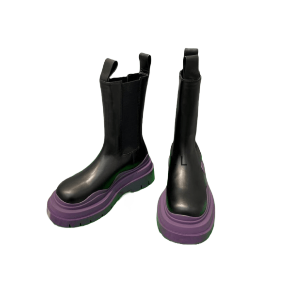 Ladies Bottega Veneta Black Grape Tire Chelsea Boot