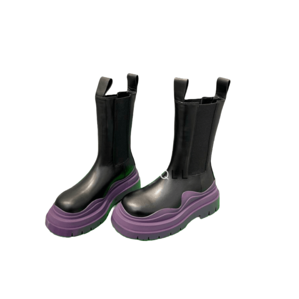 Ladies Bottega Veneta Black Grape Tire Chelsea Boot