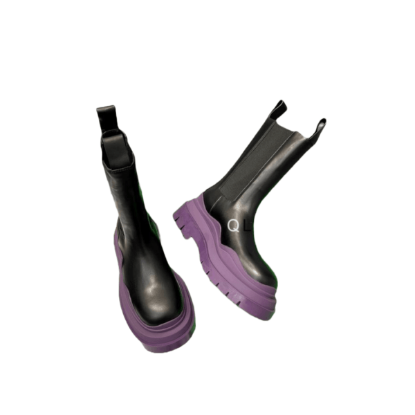 Ladies Bottega Veneta Black Grape Tire Chelsea Boot