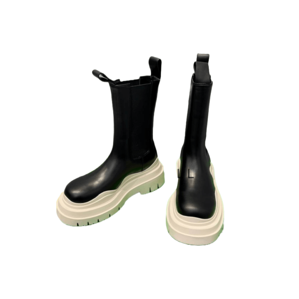 Ladies Bottega Veneta Inky White Tire Chelsea Boot