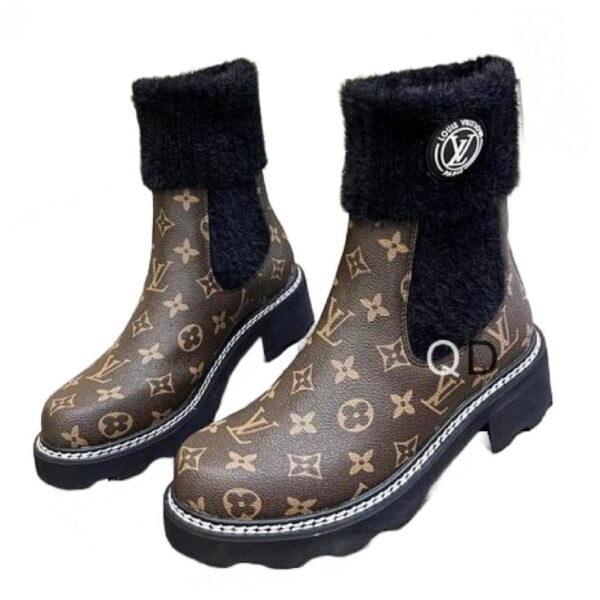 Ladies Louis Vuitton Brown Monogram Beaubourg Ankle Boot