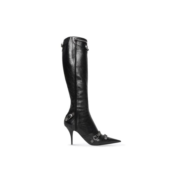 Ladies Balenciaga Cagole 90mm Black Arena Lambskin Boot