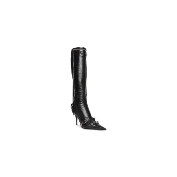 Ladies Balenciaga Cagole 90mm Black Arena Lambskin Boot