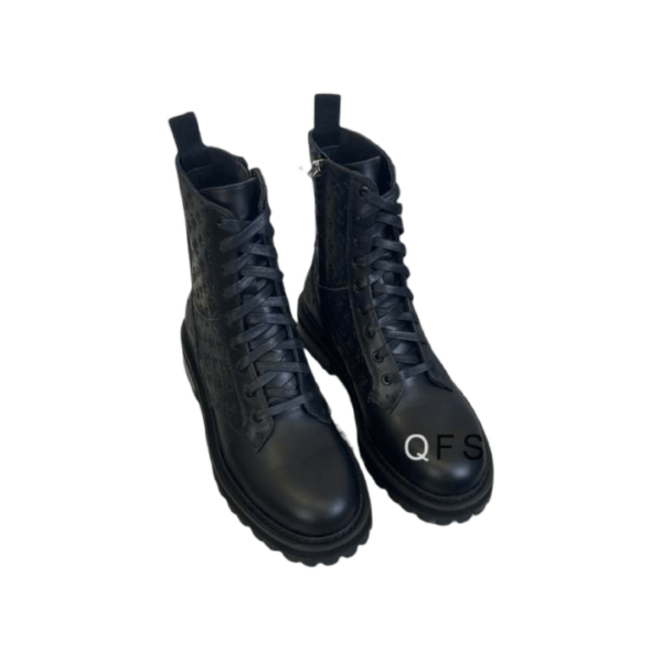 Ladies Jimmy Choo Pure Black Leather Combat Boot