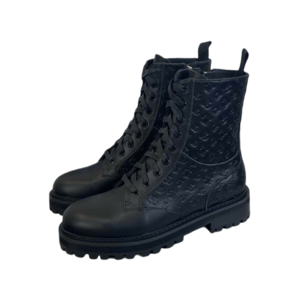 Ladies Jimmy Choo Pure Black Leather Combat Boot