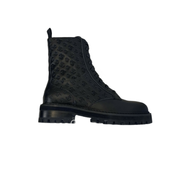 Ladies Jimmy Choo Pure Black Leather Combat Boot