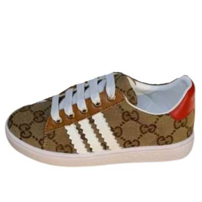 Kid's Gucci X Adidas Brown Red GG Monogram Canvas Shoe (Unisex)