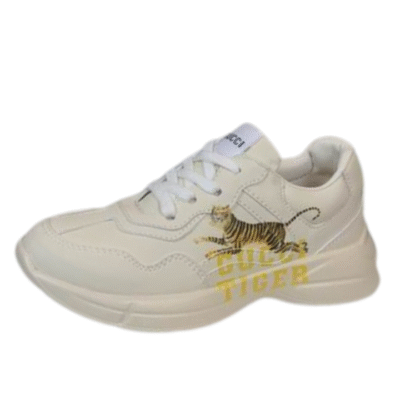 Kid's Gucci Ivory Tiger Rhyton Shoe (Unisex)