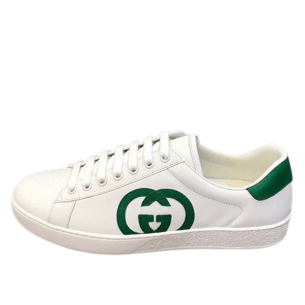 Kid's Gucci Green White Leather GG Shoe (Unisex)