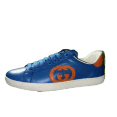 Kid's Gucci Blue Red Leather GG Shoe (Unisex)