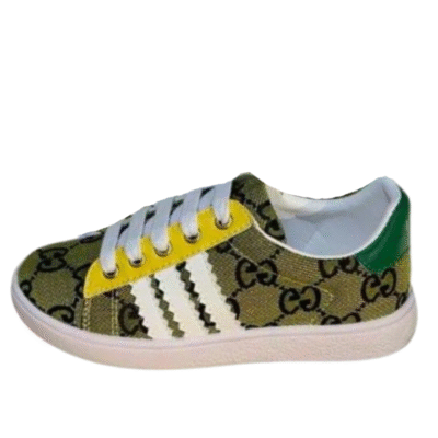 Kid's Gucci X Adidas Yellow Green GG Monogram Canvas Shoe (Unisex)