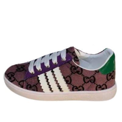 Kid's Gucci X Adidas Brown Purple GG Monogram Canvas Shoe (Unisex)