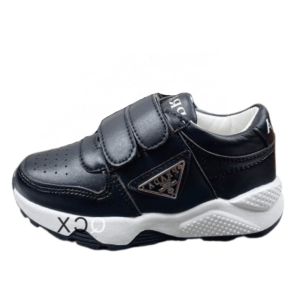 Kid's Prada Navy Blue Leather Shoe With Straps (Unisex)