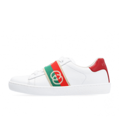 Kid's Gucci White-red Ace Elastic GG Web Shoe (Unisex)