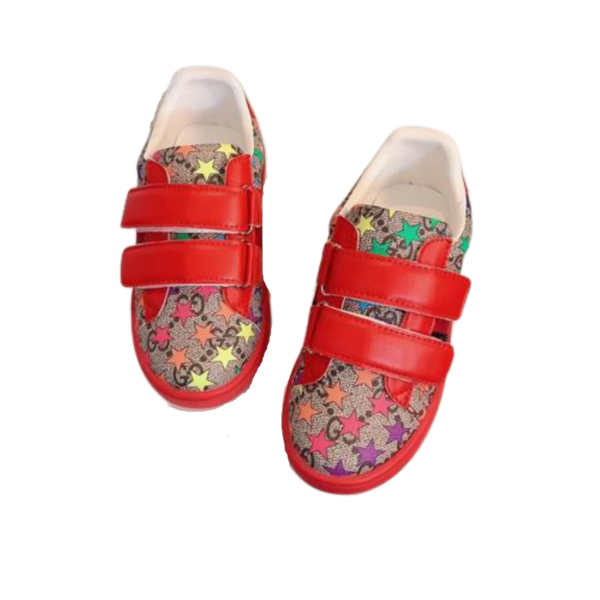 Kid's Gucci Rainbow Star GG Monogram Shoe With Straps (Unisex)