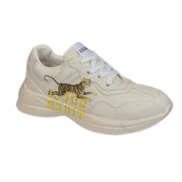 Kid's Gucci Ivory Tiger Rhyton Shoe (Unisex)