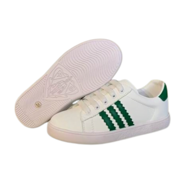 Kid's Gucci X Adidas White Green Leather Shoe (Unisex)