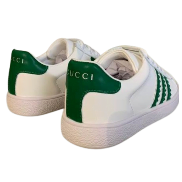 Kid's Gucci X Adidas White Green Leather Shoe (Unisex)