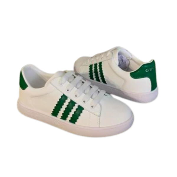 Kid's Gucci X Adidas White Green Leather Shoe (Unisex)