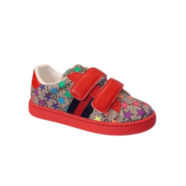 Kid's Gucci Rainbow Star GG Monogram Shoe With Straps (Unisex)