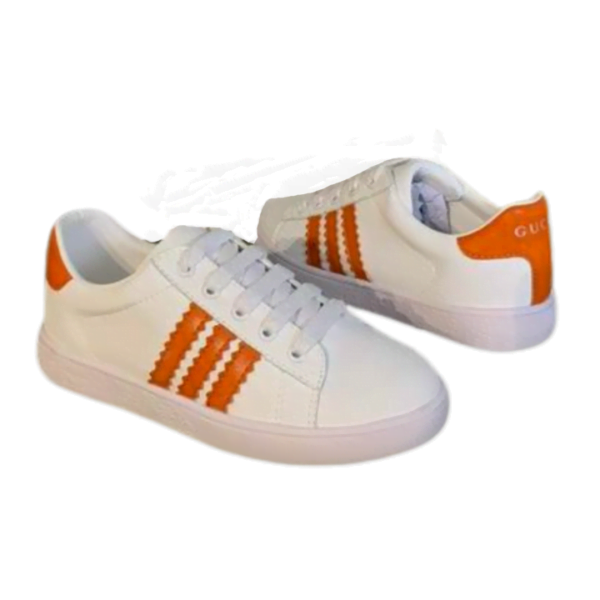 Kid's Gucci X Adidas Orange White Leather Shoe (Unisex)