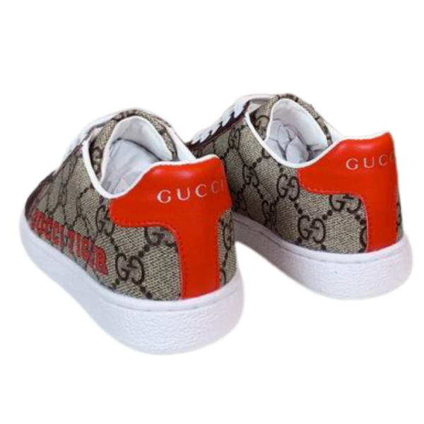 Kid's Gucci Beige Red GG Monogram 'Gucci Tiger' Shoe (Unisex)