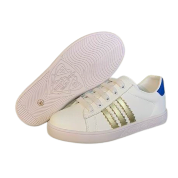 Kid's Gucci X Adidas White Blue Leather Shoe (Unisex)