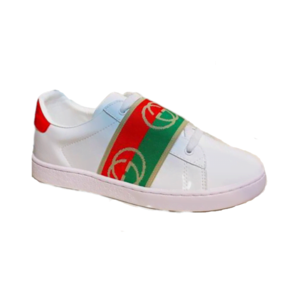 Kid's Gucci White-red Ace Elastic GG Web Shoe (Unisex)