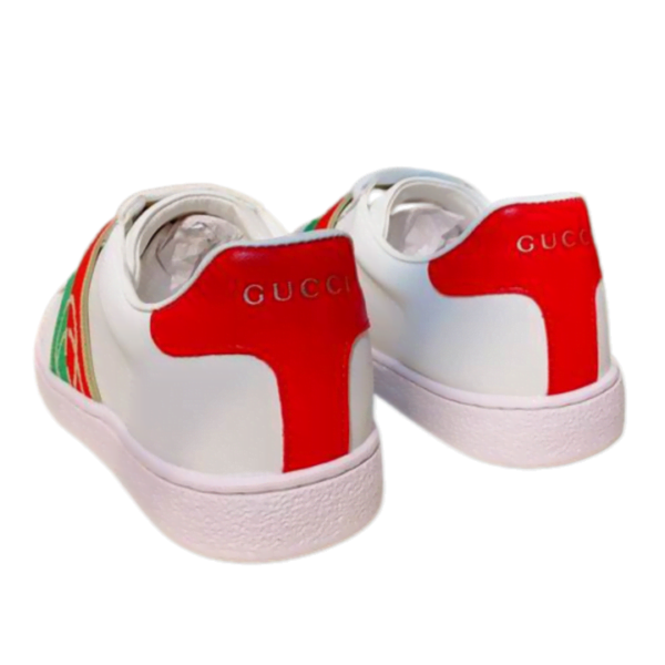 Kid's Gucci White-red Ace Elastic GG Web Shoe (Unisex)