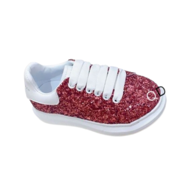 Kid's Alexander McQueen Red White Oversized Glitter Shoe (Unisex )