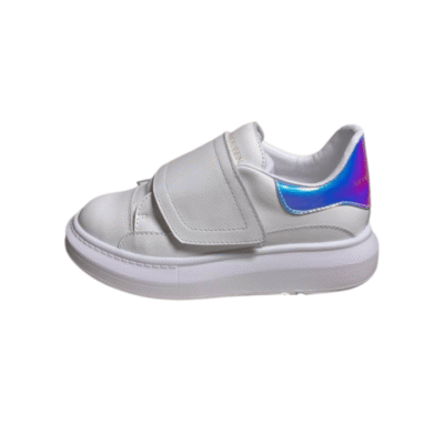 Kid`s Alexander McQueen White Rainbow Oversized Shoe With Strap (Unisex)