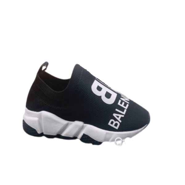 Kid's Balenciaga Black White BB Slip-on Knit Shoe (Unisex)