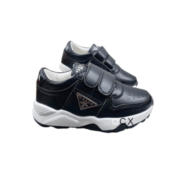 Kid's Prada Navy Blue Leather Shoe With Straps (Unisex)