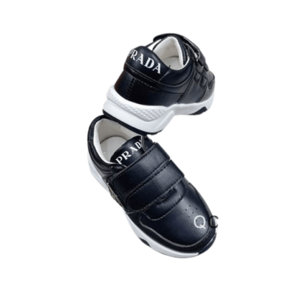 Kid's Prada Navy Blue Leather Shoe With Straps (Unisex)