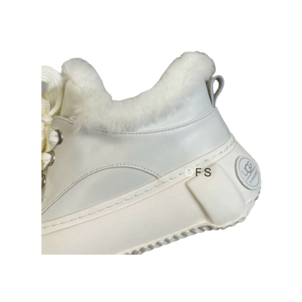 Ladies UGG White Leather Flat Bootie