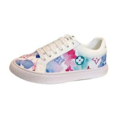 Kid's Louis Vuitton Rainbow White Ollie Rechelieu Monogram Embossed Shoe (Unisex)