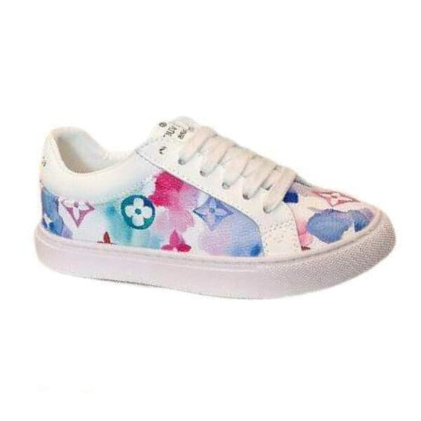 Kid's Louis Vuitton Rainbow White Ollie Rechelieu Monogram Embossed Shoe (Unisex)