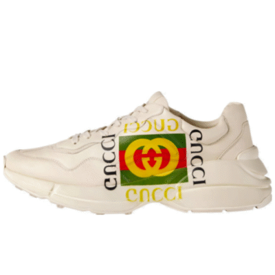 Kid's Gucci Ivory GG Square Logo Rhyton Shoe (Unisex)