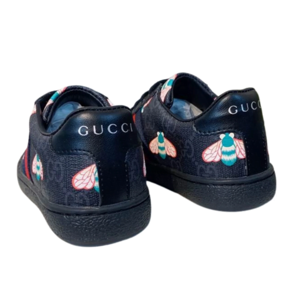 Kid's Gucci Bee Print GG Leather Shoe (Unisex)