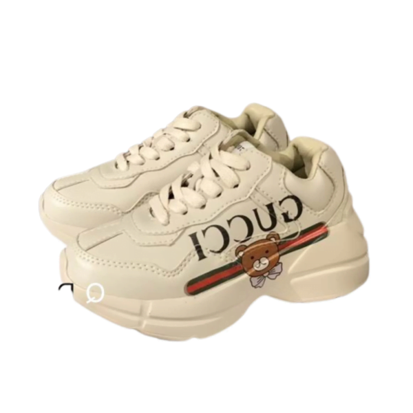 Kid's Gucci Ivory Rhyton Teddy Bear Shoe (Unisex)