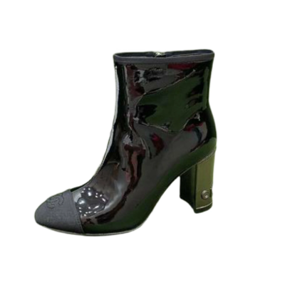 Ladies Chanel Black Leather Ankle Boots