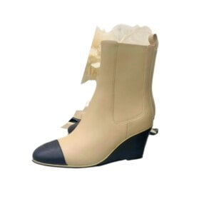 Ladies Chanel Stretch Lambskin Leather Ankle Boot