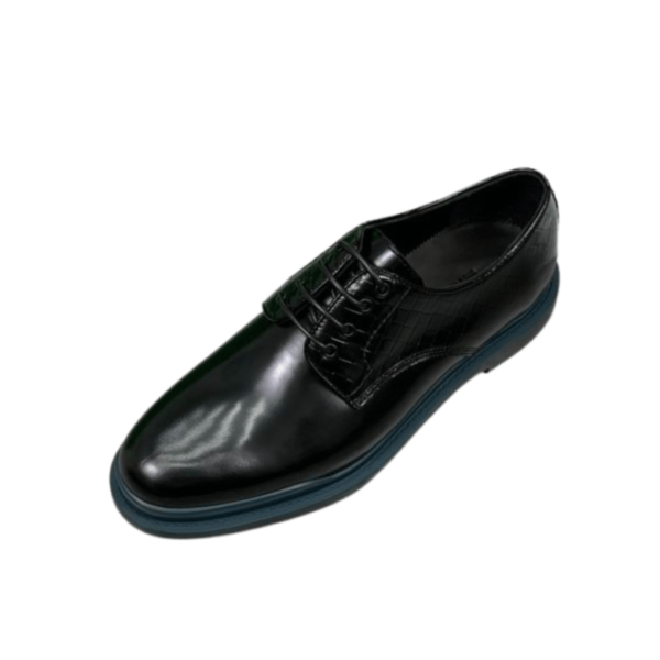 Men's Bottega Veneta Black Brogue Lace Up Leather Shoe - Image 3