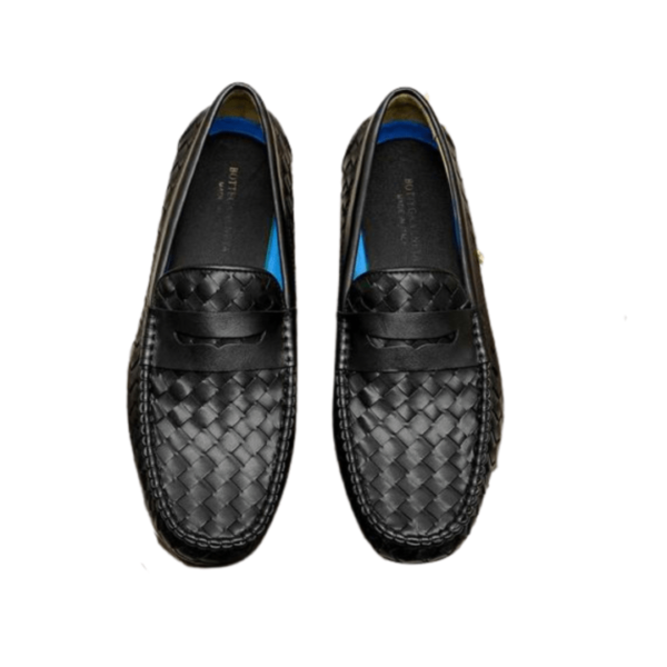 Men's Bottega Veneta Black Leather Loafer Shoe - Image 2