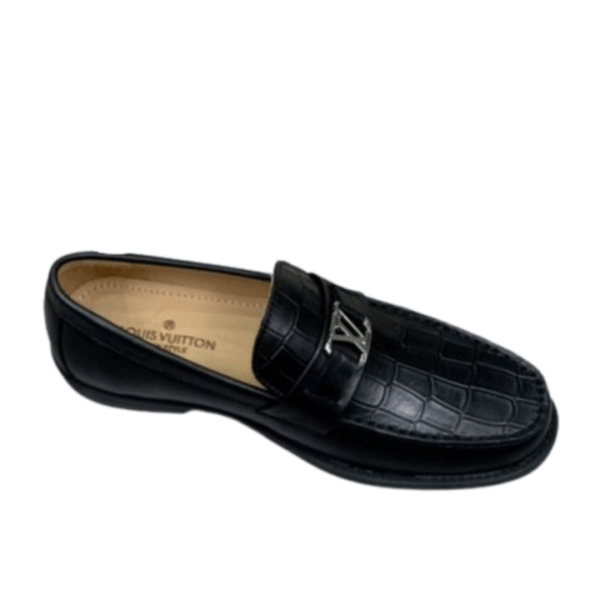 Men's Louis Vuitton Black Leather Major Loafer Shoe - Image 4