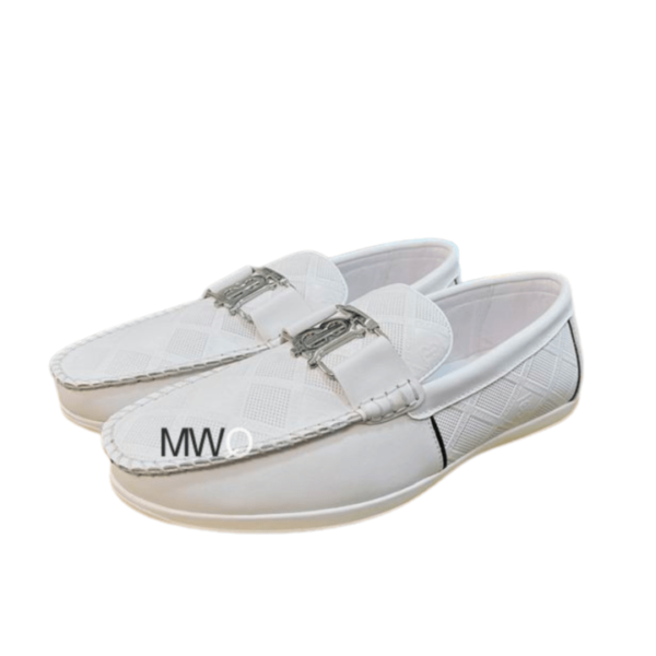 Men's Burberry White Summer Walk Moccasins Shoe - Image 2